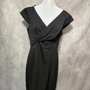 Anne Klein NWT Stretch Black Cocktail Cap Sleeve Dress Size 12
